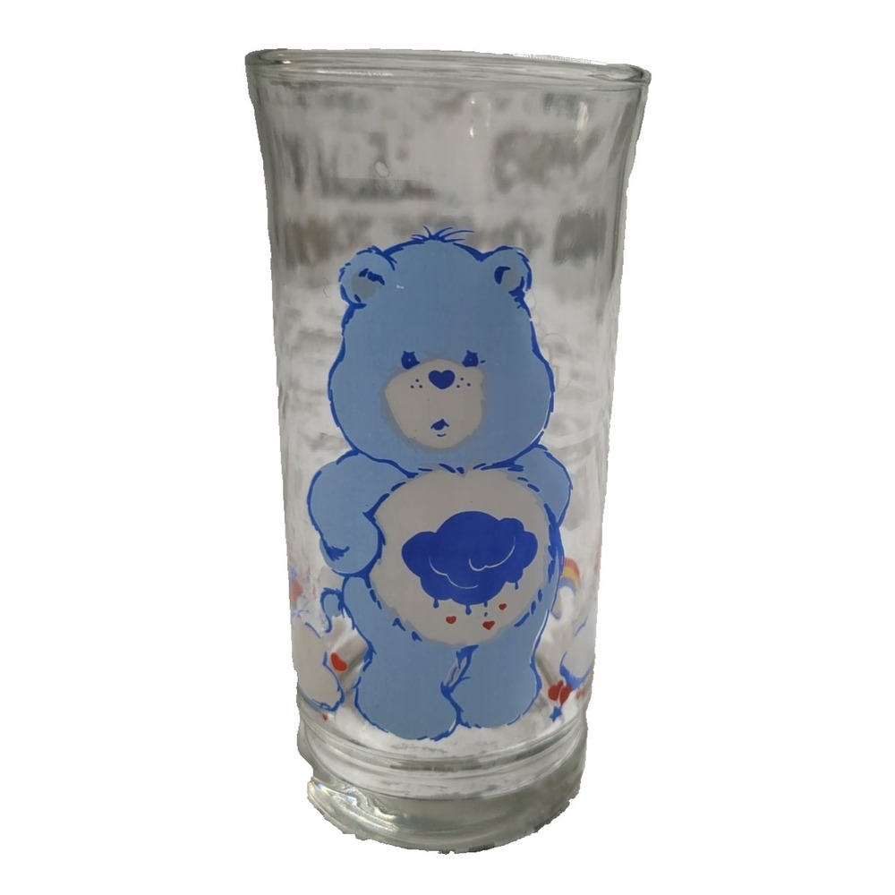 Vintage Pizza Hut Limited Edition Collector 1983 Care Bears Grumpy Bear Glass